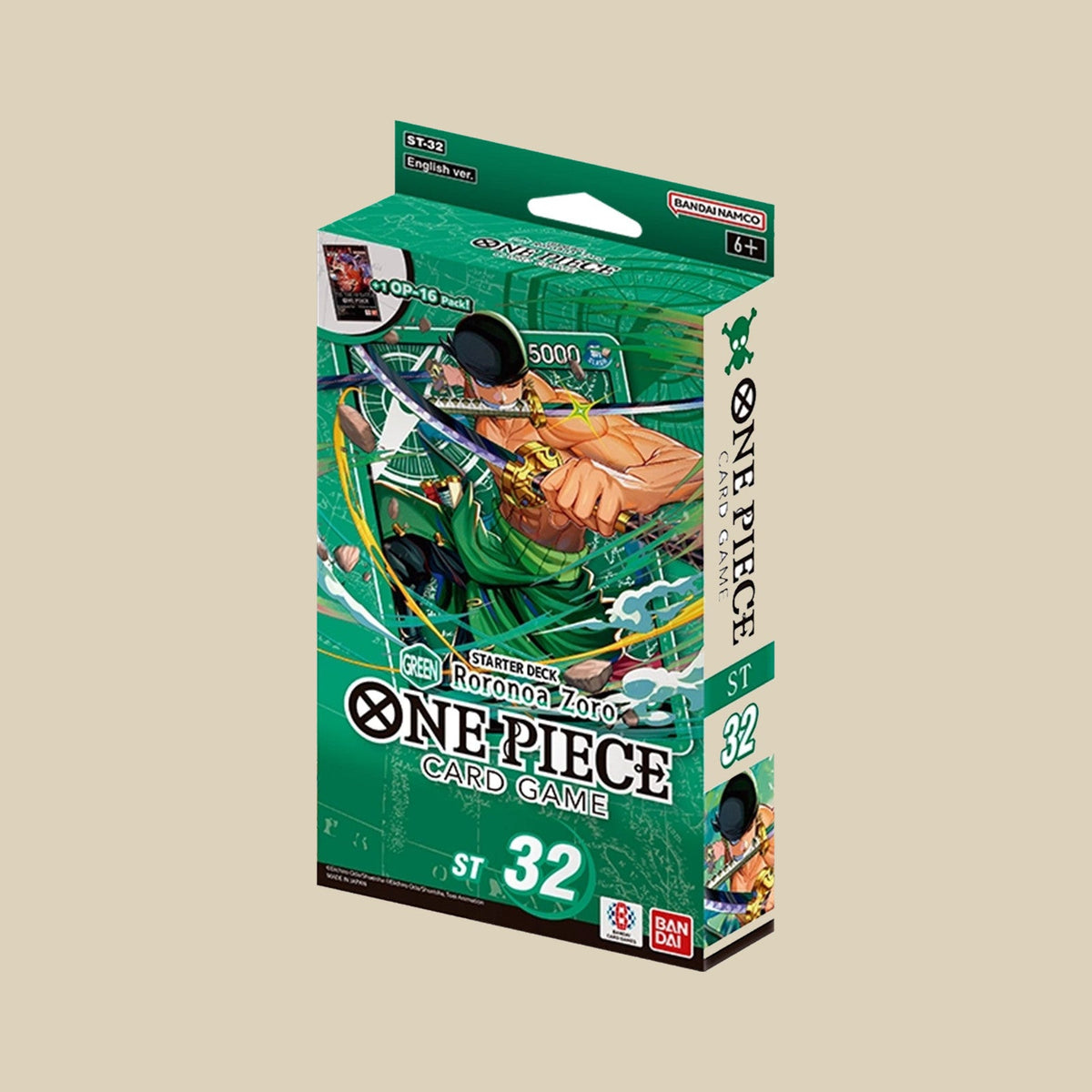 One Piece Card Game ST-32 Green Roronoa Zoro Starter Deck in Englisch