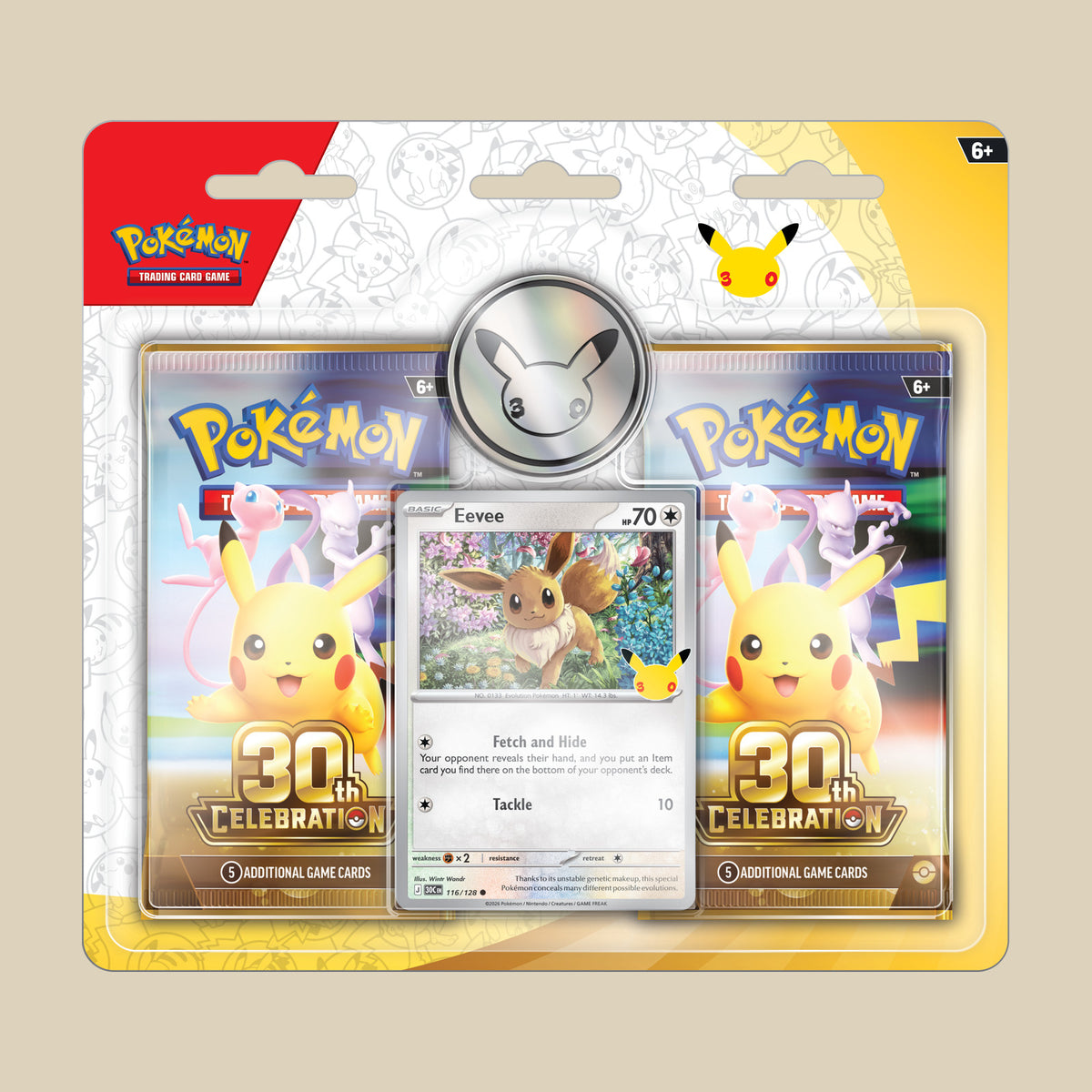Pokémon TCG 30th Celebration 2-Pack Blister mit Eevee in Englisch