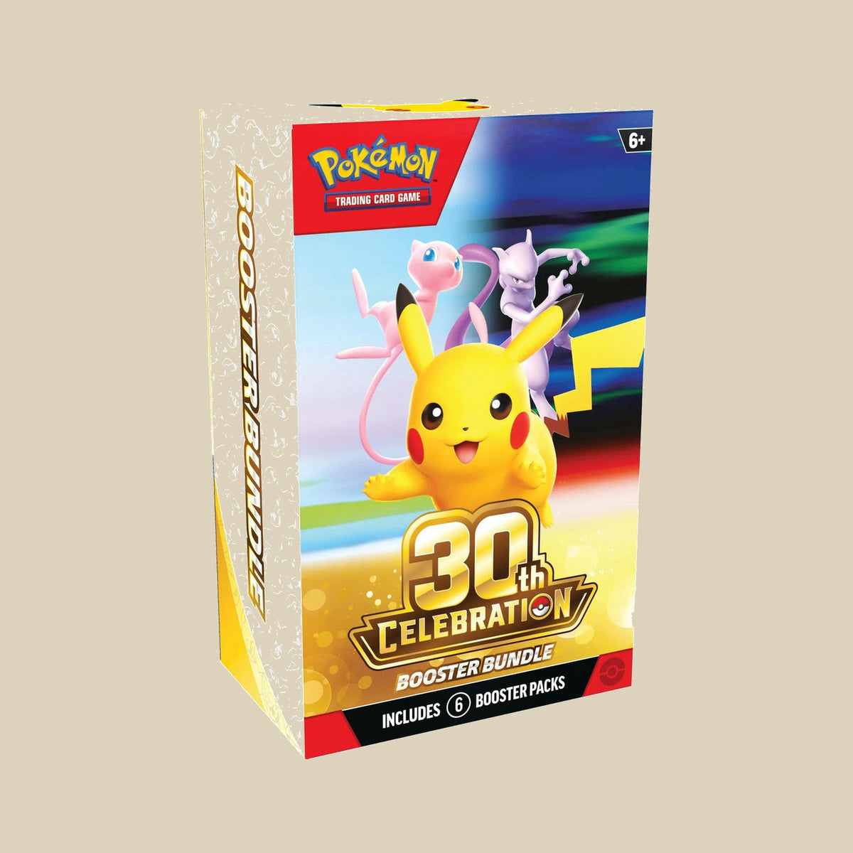 Pokémon TCG 30th Celebration Booster Bundle Rückseite mit sechs englischen Boosterpacks