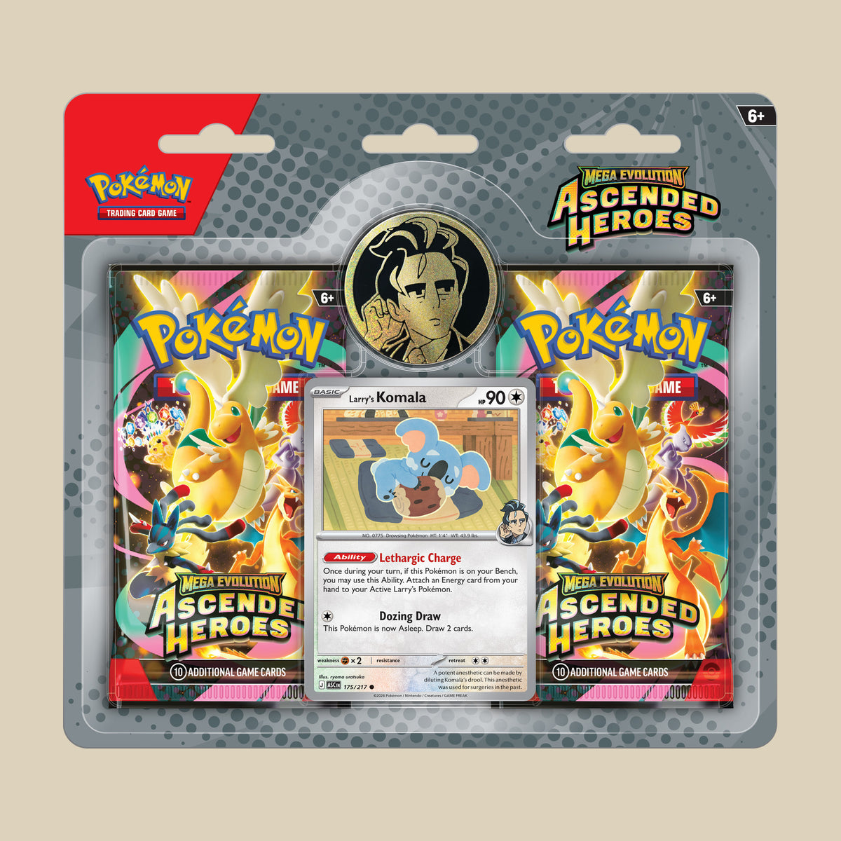 Pokémon TCG Mega Evolution Ascended Heroes Trainer's 2-Pack Blister Larry's Komala in Englisch