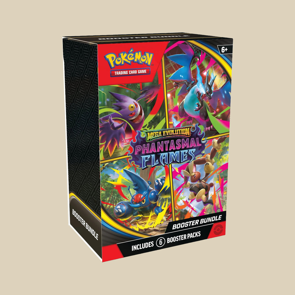 Pokémon TCG Mega Evolution Phantasmal Flames Booster Bundle mit sechs englischen Boostern